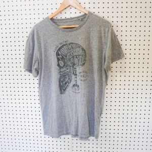 Mens Lucky Brand Grey Graphic Tee